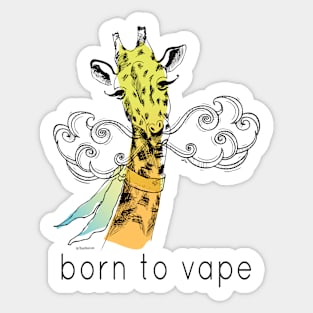 Vaping | Born to Vape - Vaping Giraffe Watercolor Sticker